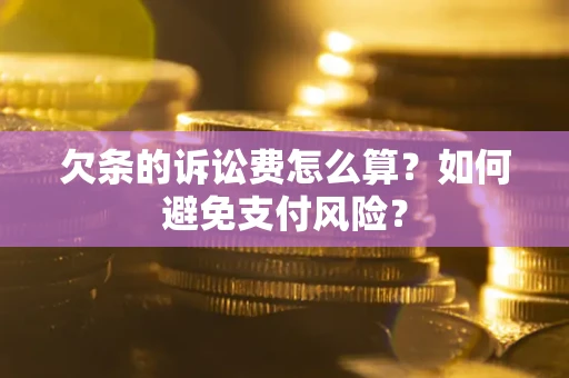 北京欠条的诉讼费怎么算？如何避免支付风险？
